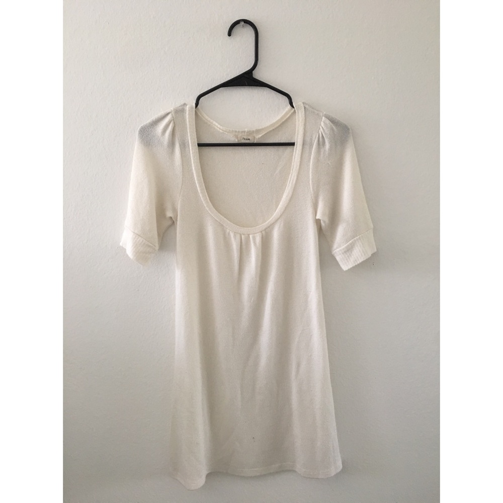 Sheer ivory tunic/dress + white slip included