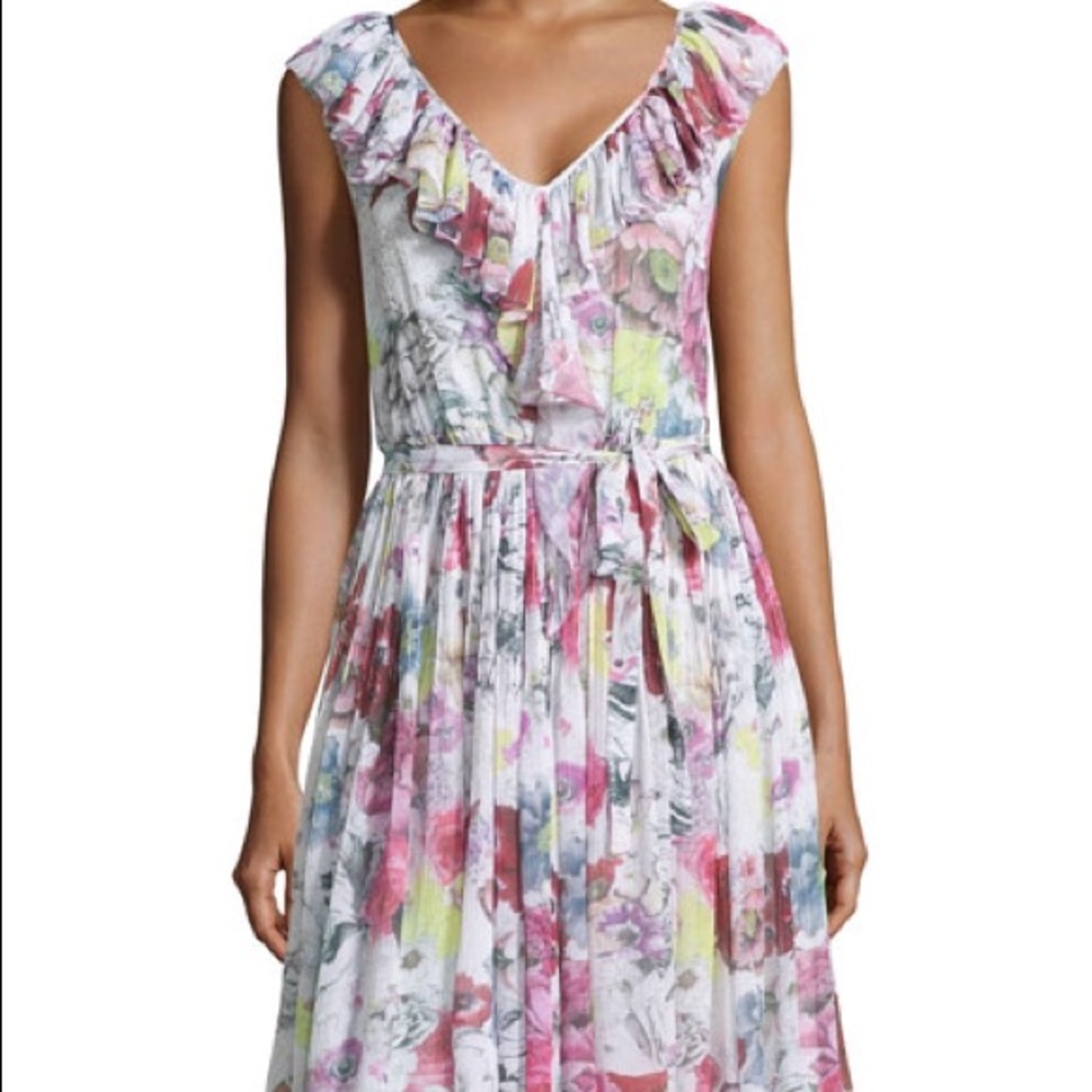 Marchesa Voyage Jaipur Floral Ruffle Dress
