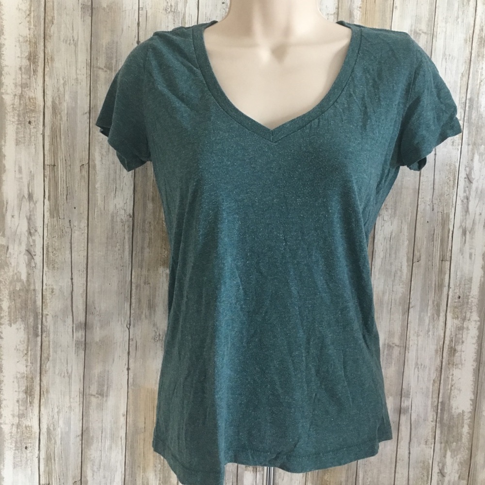 Heathered Teal v neck