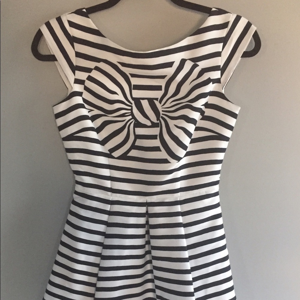 Kate Spade Bow Stripe Mariella Dress Empire Waist