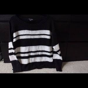 Forever21 black/white striped sweater
