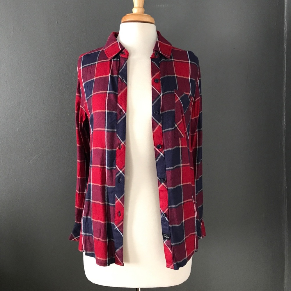 Rails LA Plaid Button Down Top