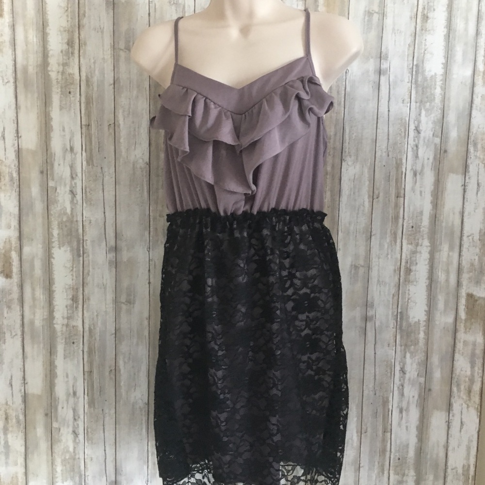 Ruffle Top Black lace dress