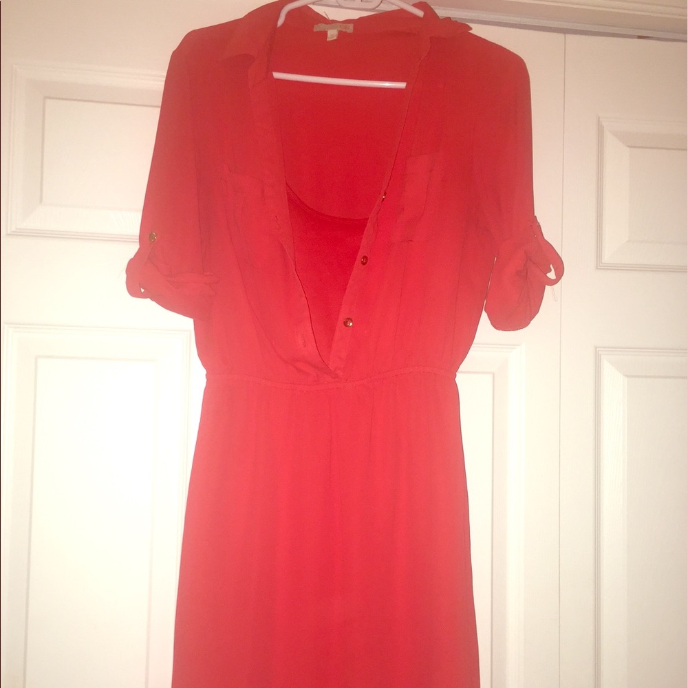 GB brand red collared dress