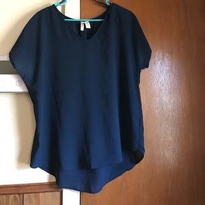 Navy blue hi lo blouse