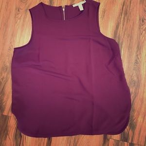 Eggplant colored side slit flowy tank