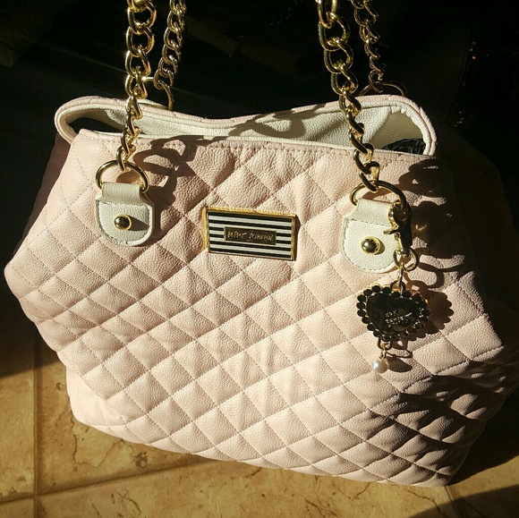 Betsey Johnson Handbags - Betsey Johnson Large Pink Quilted Tote EUC