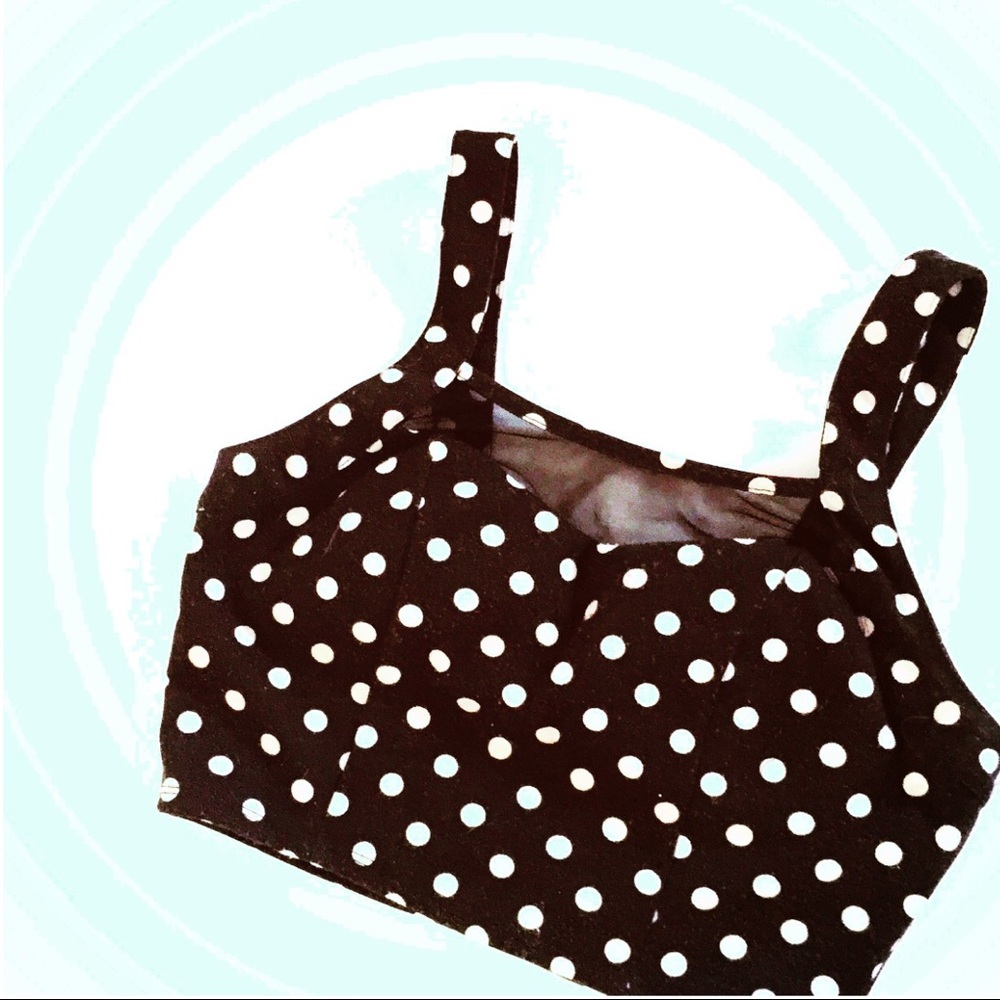 Black & White polka dot Crop