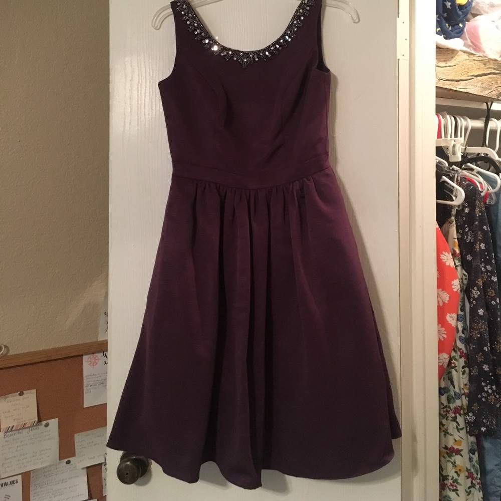 Davids bridal "plum", size 4, bridesmaid dress