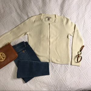 Banana Republic textured zip up sweater