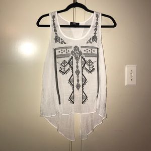 Lace, splitback tank top