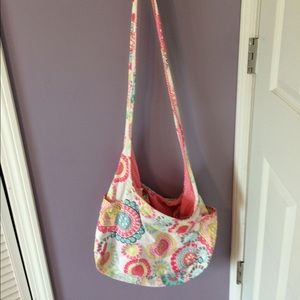Thirty-one inside out bag in citrus medallion/pink