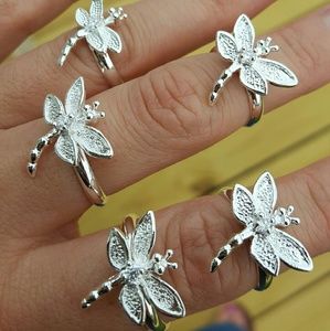 Sterling Silver Dragonfly Rings