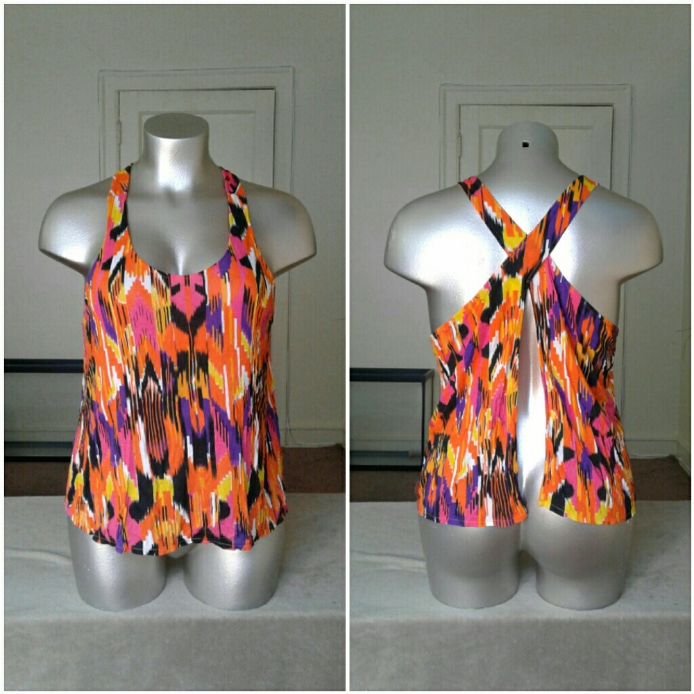 Just One Beautiful Multicolored Open Back Top