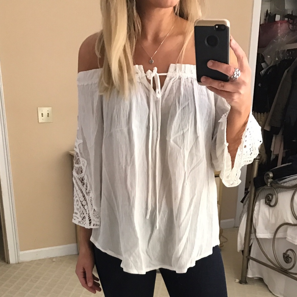 White off the shoulder top