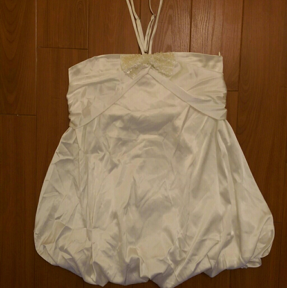 White sillky dress