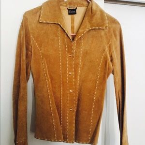 🆕🆕🆕NEW WET SEAL LEATHER SUEDE BUTTON UP