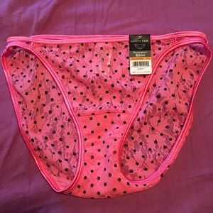 Pink and black polka dot panties