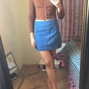 Free people denim mini skirt