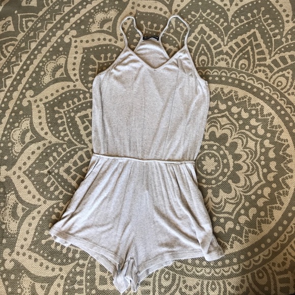 Brandy Melville Other - Brandy Melville grey racerback soft romper