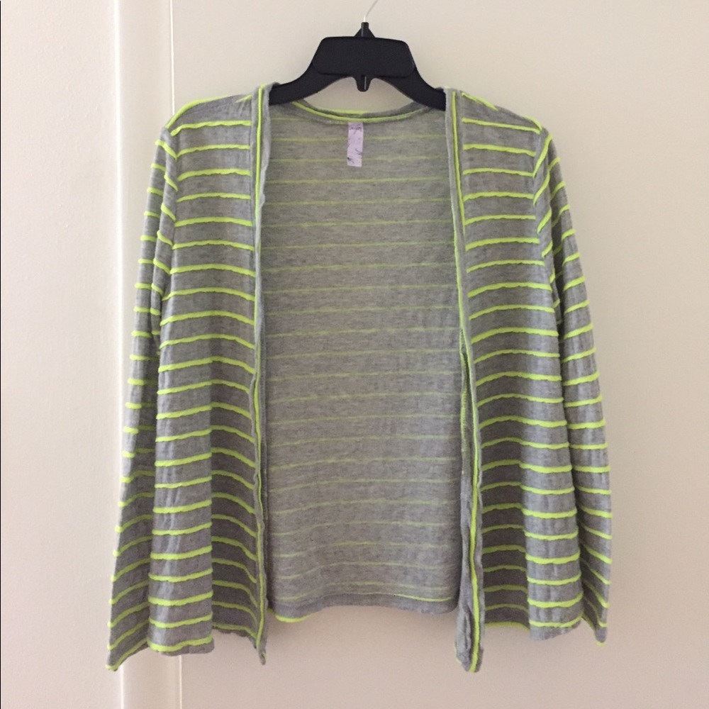 NWOT Gray and lime cardigan