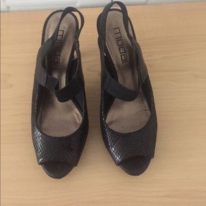 Snake skin heels. Worn once.