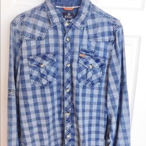 Men's Buffalo Denim Button Down Shirt