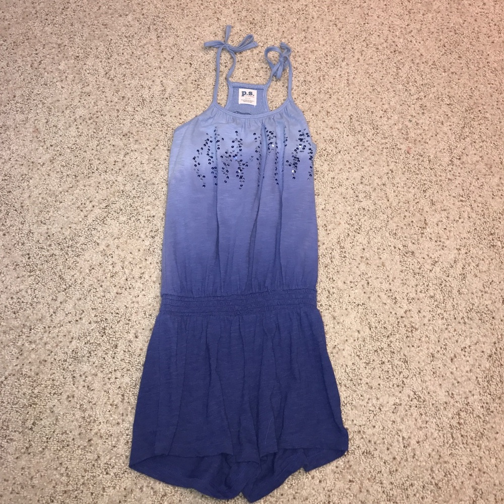 blue ombré sparkle romper