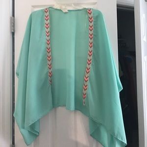 Turquoise Oversized Cardigan