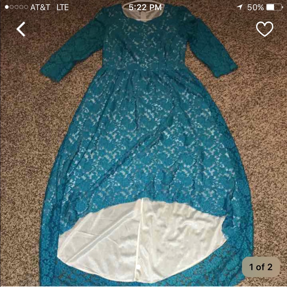 Turquoise lace dress