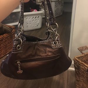 Kathy copper colored leather shoulder bag