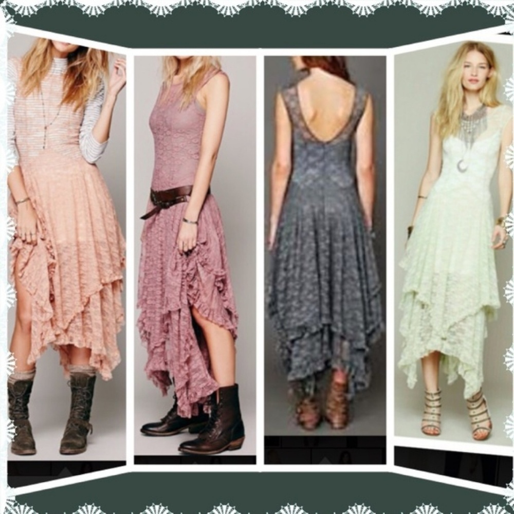 Free people inspired lace courtship maxi slip