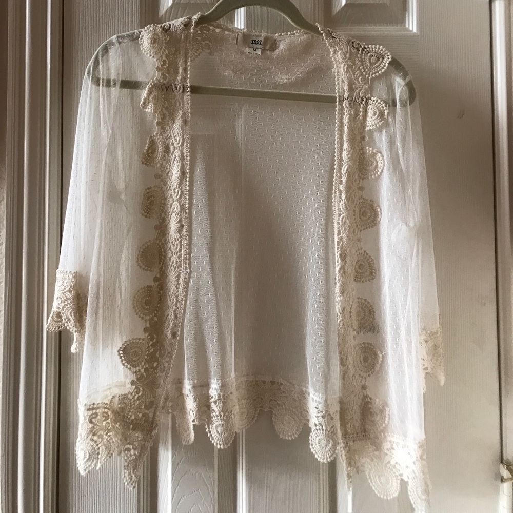 ISSI Ivory Sheer Laced Top