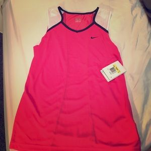 NWT Coral/grey/white Nike Fit Dry tank
