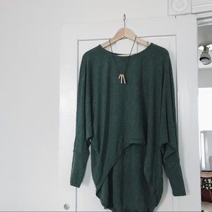 Aqua Long Sleeve Hi-Lo Top