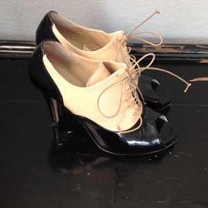 Oxford peep toe heels