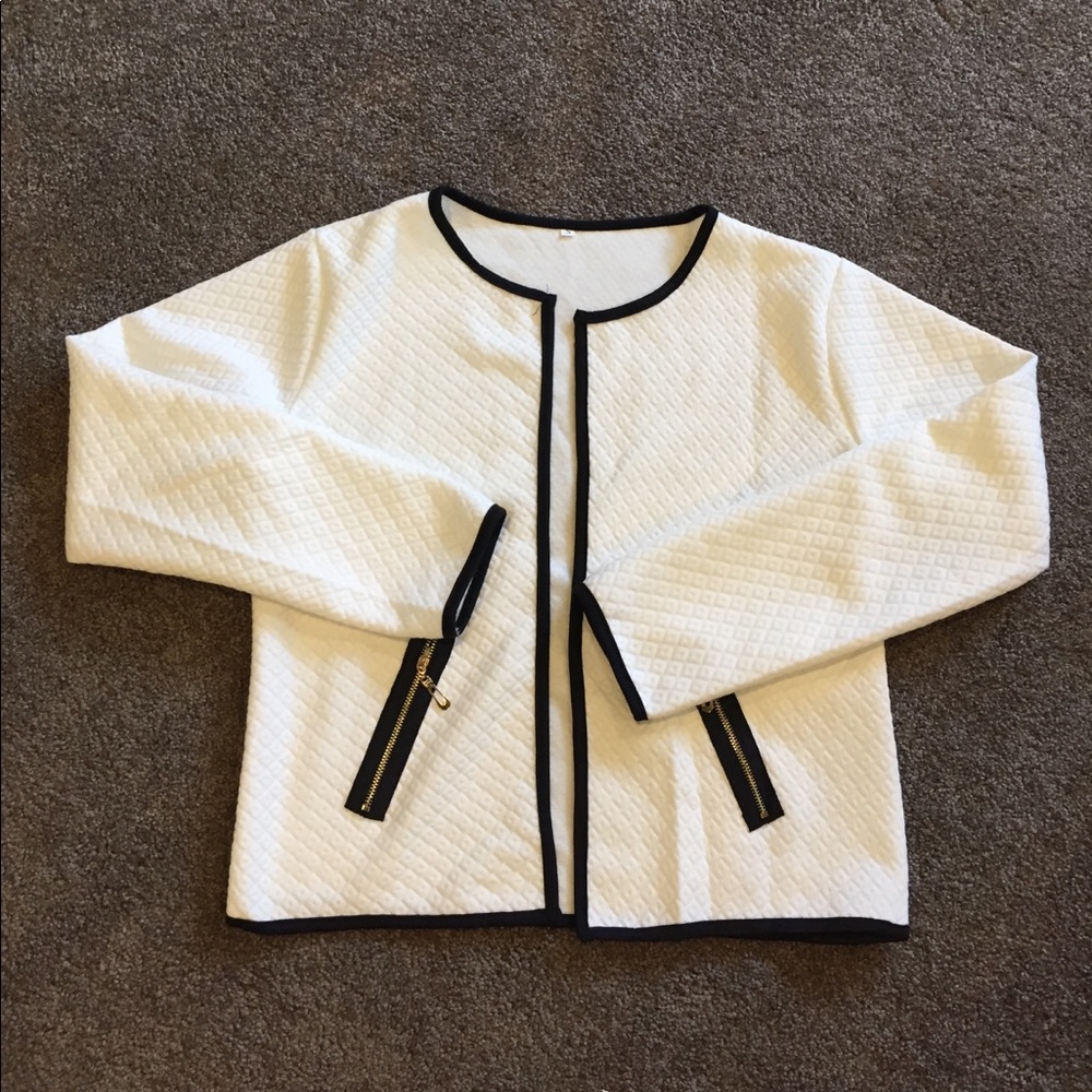 White cardigan