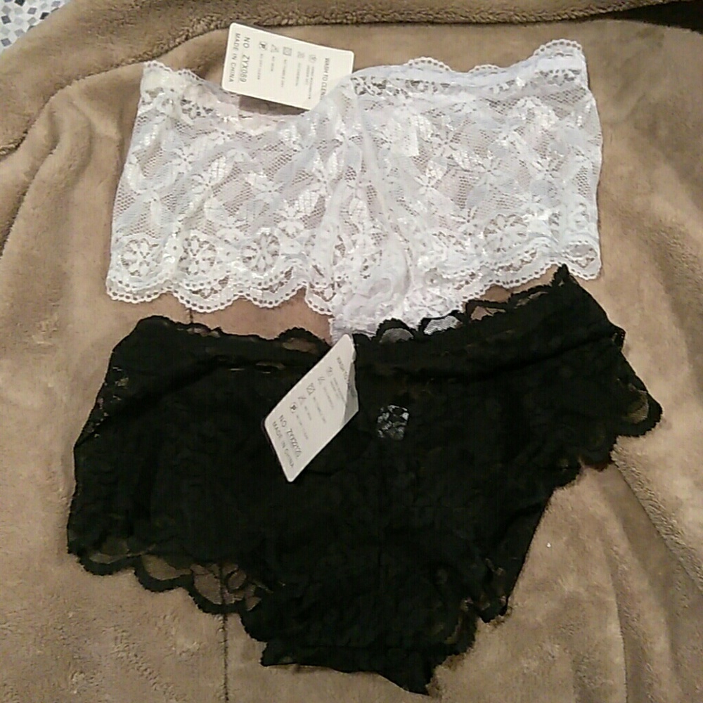 Sexy floral lace boy 2 pack panties