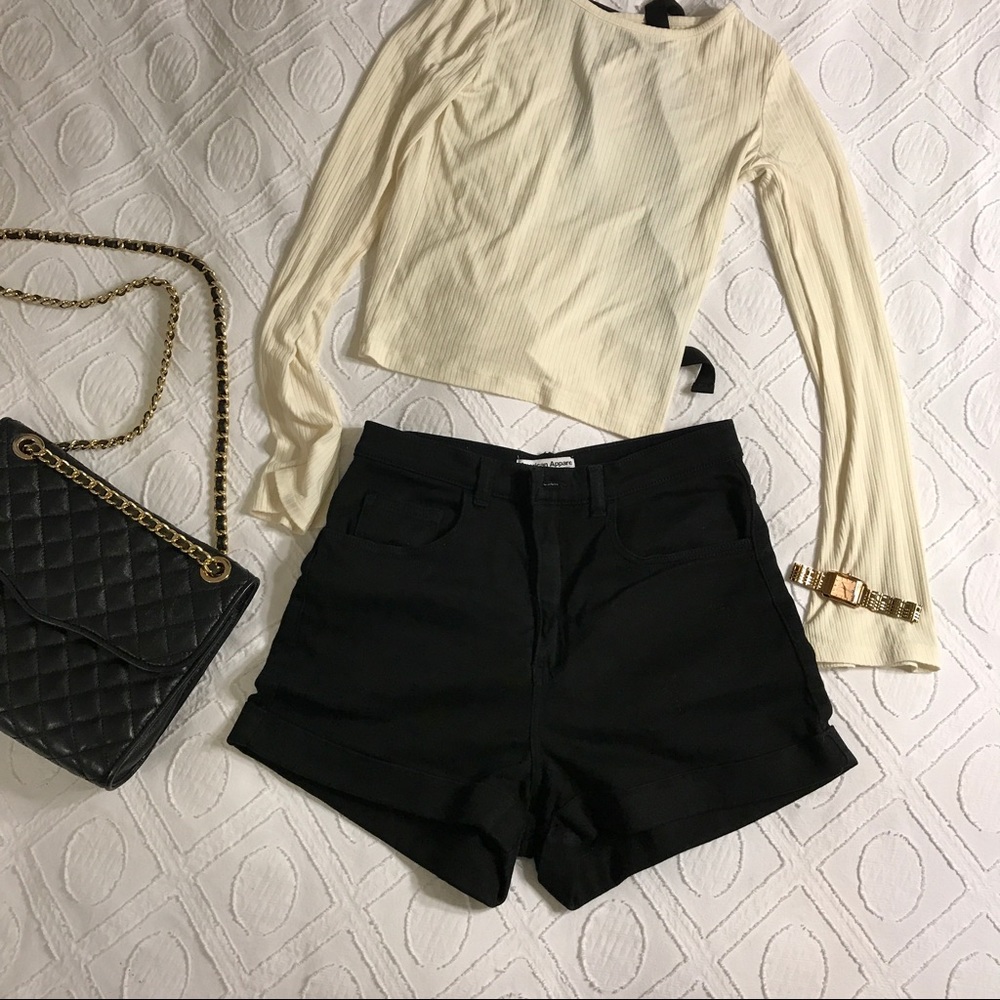 High waisted American Apparel Jean Shorts