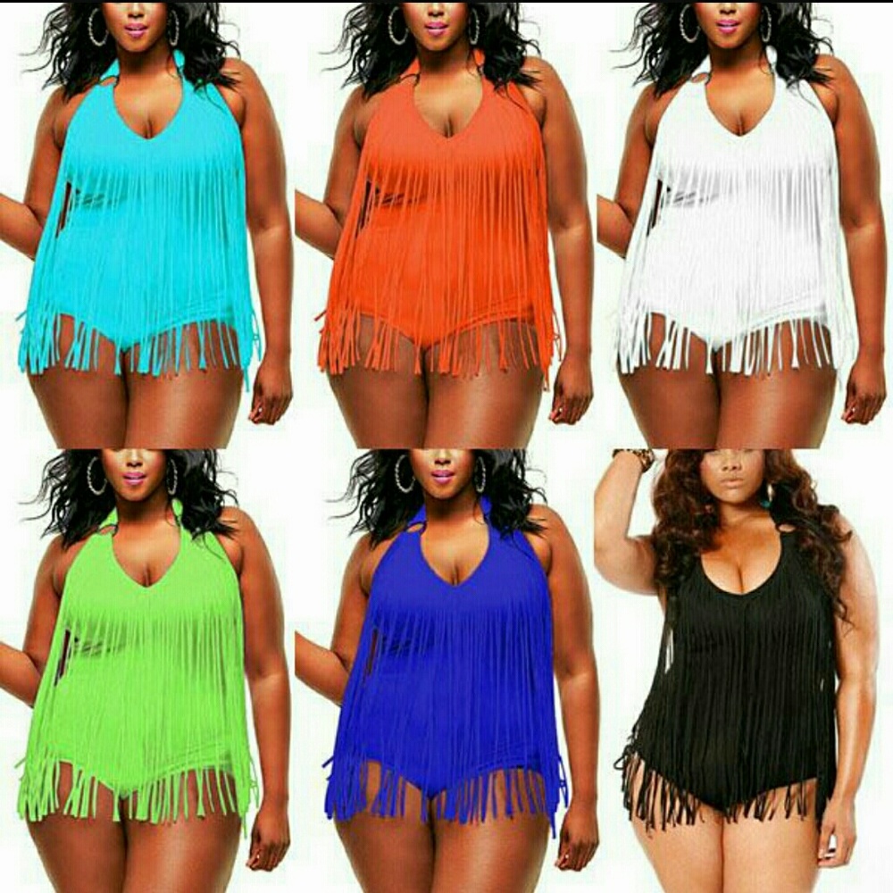SOLD *** Sexy Fringed Swimsuit for Curvy Mammas