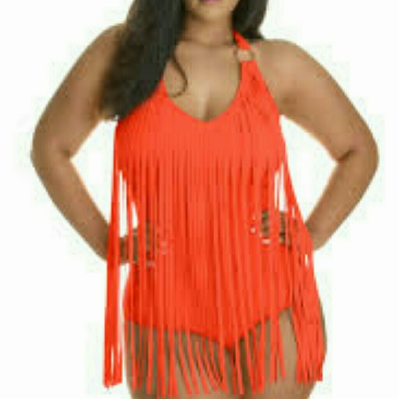 SOLD *** Sexy Fringed Swimsuit for Curvy Mammas - Picture 2 of 7