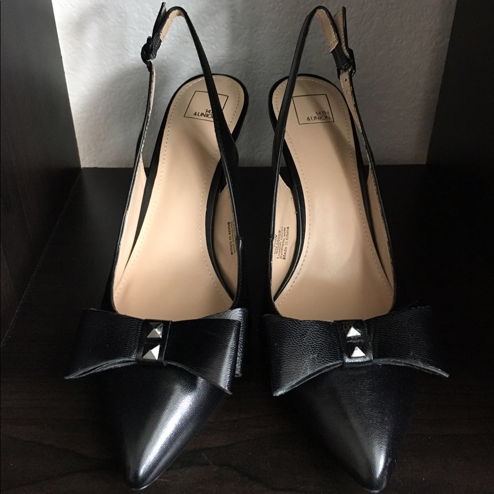 Black Slingback Pumps