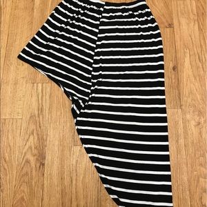 Striped high low skirt