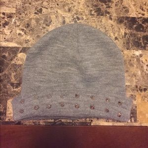 Spiked grey beanie from f21