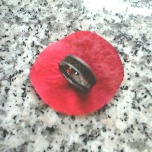 Men's Carbon Fiber Inlay Tungsten Carbide Ring