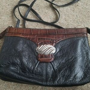Black and brown with built-in wallet