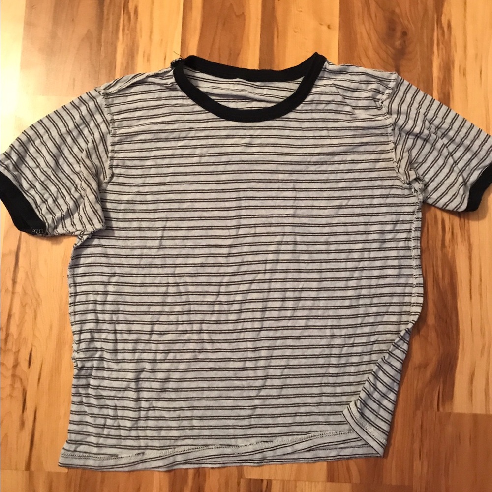 Brandy Melville light blue striped crop top
