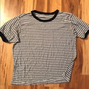 Brandy Melville light blue striped crop top