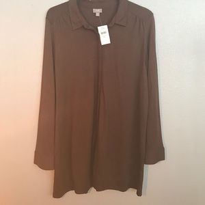 Jill J women's Espresso button down Longsleeve