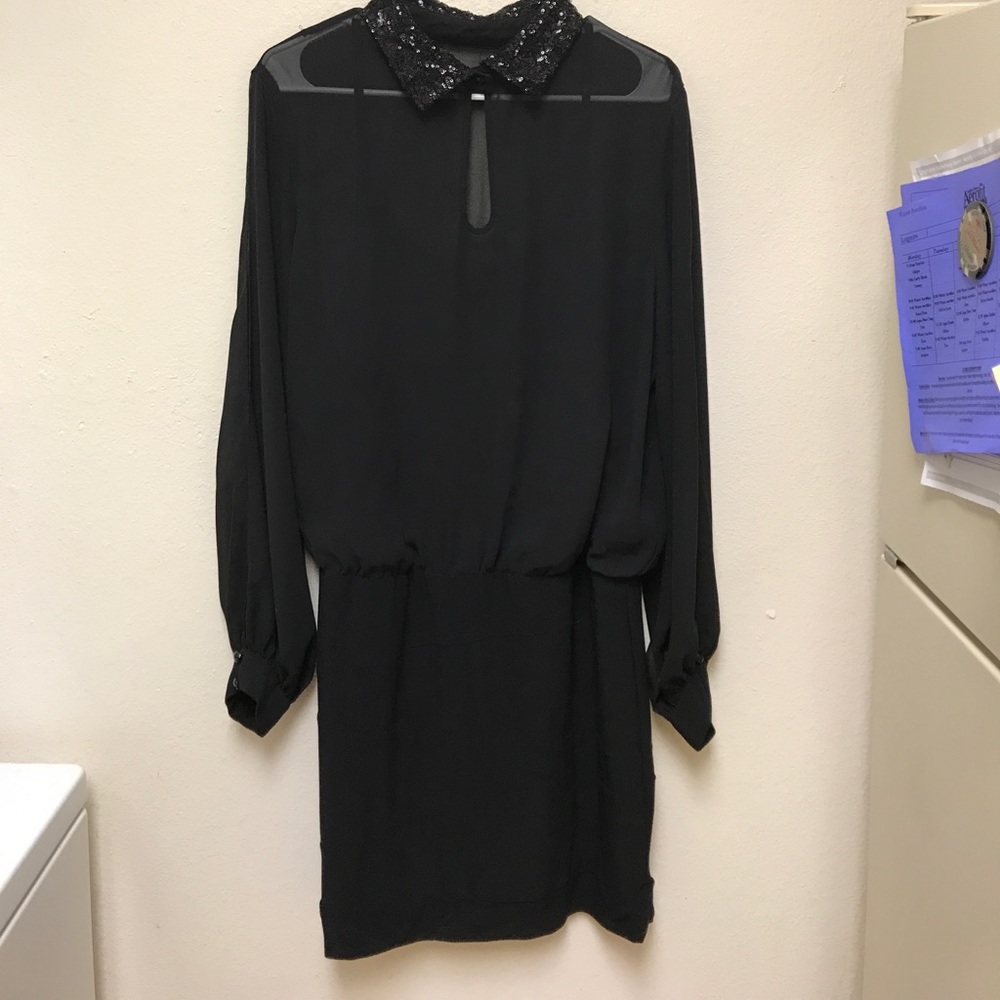 Black Dress Sequin Collar
